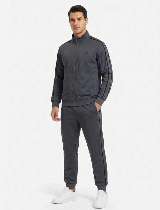 Peak Knitted Tracksuit Magnetic Grey